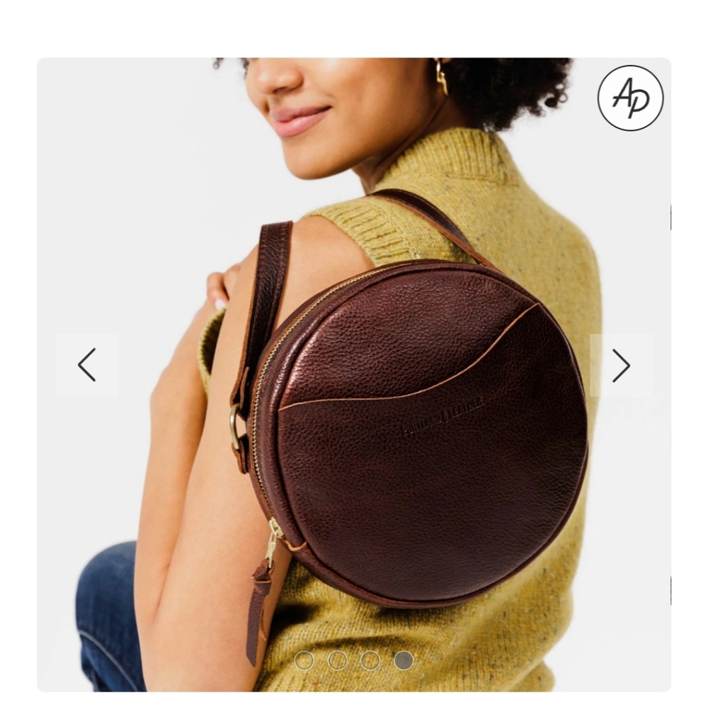Portland Leather Round Crossbody Bag